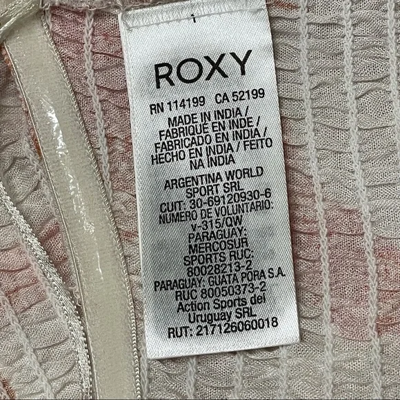 Roxy NWT floral peach coral white knot tie bandeau - Picture 10 of 12